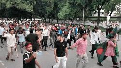 ৪ লাশ নিয়ে শহীদ মিনার ও শাহবাগে মিছিল-স্লোগান